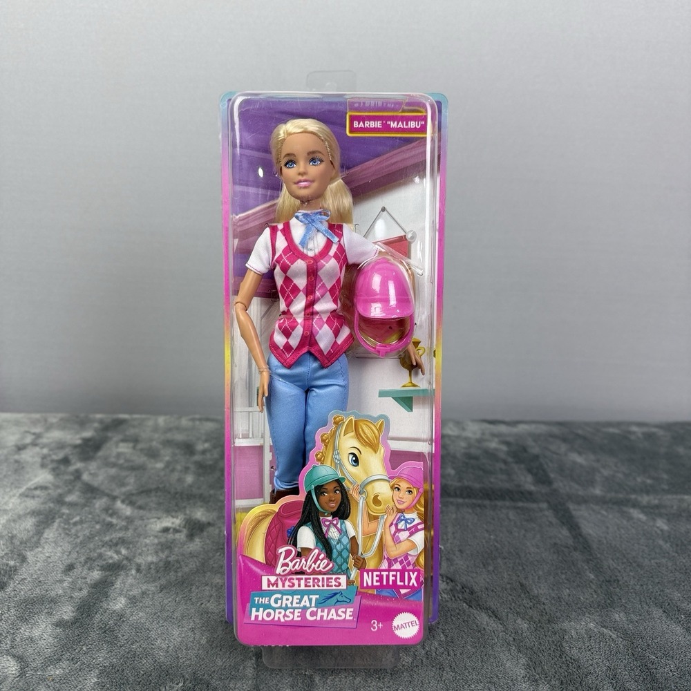 NIB Mattel Barbie‎ Mysteries The Great Horse Chase Barbie Malibu Doll
